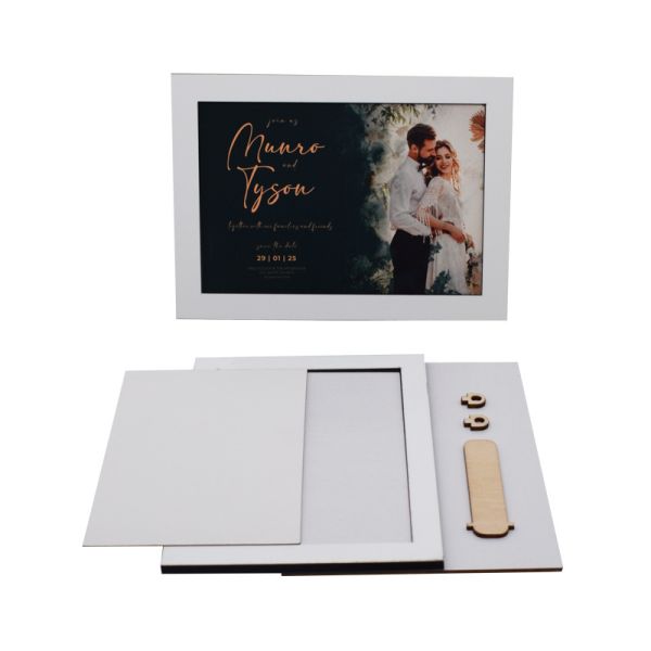 Vintage Blank Sublimation MDF Photo Frame With Printable Matte Cardboard Custom Wood Frames