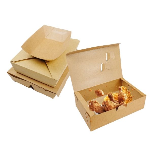Wholesale customized eco-friendly biodegradable kraft paper box packaging lunch salad restaurant container