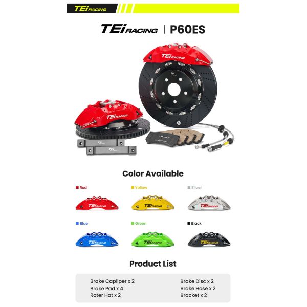 TEI P60ES étrier de frein avant 18/19 pouces Disque de frein 6 Pot Grand Kit de frein pour BMW Série 5 F10 E60 E39 E34 G60