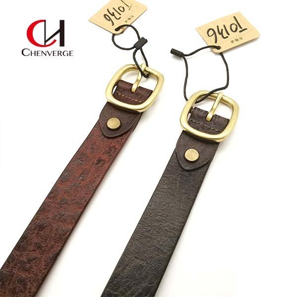 Cowhide Crocodile Embossed Leather Belt