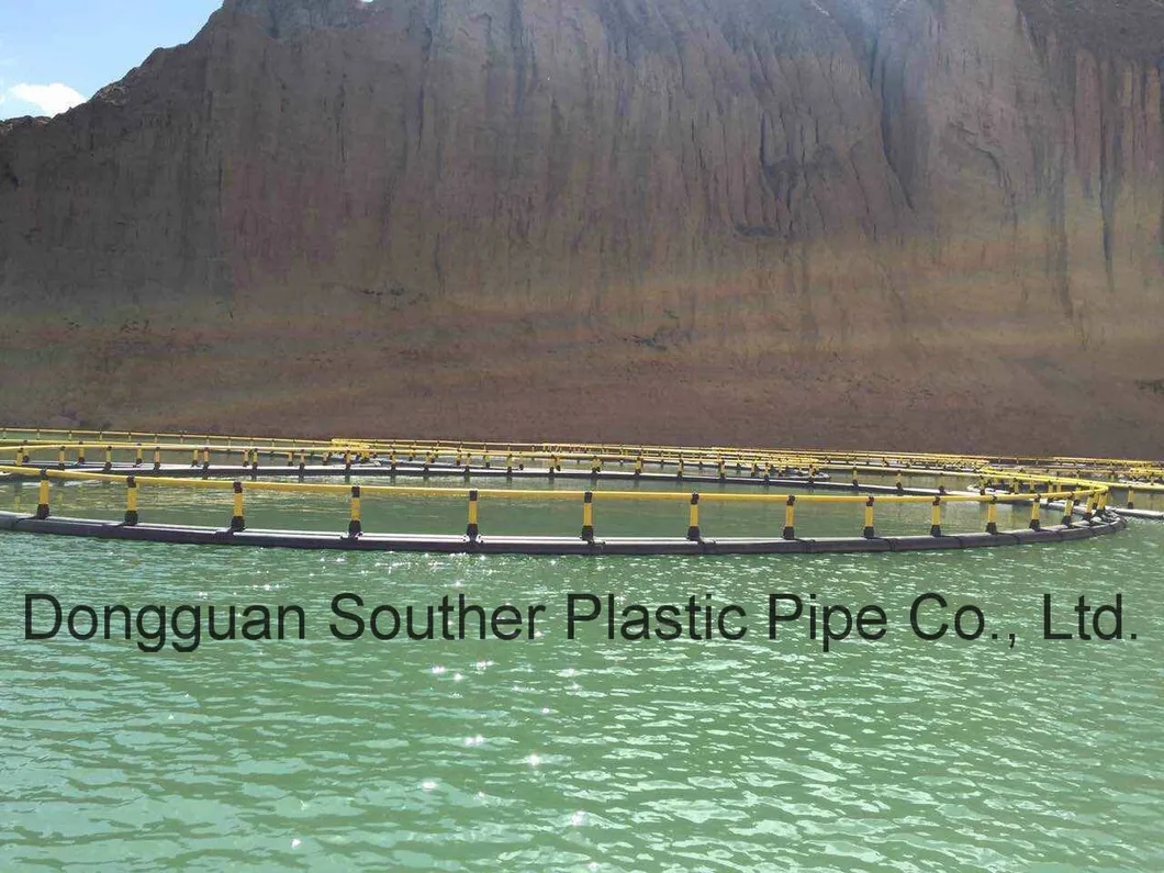 Jaula circular de HDPE para peces, diámetro 13m-50m, con tubería flotante de 200mm-400mm