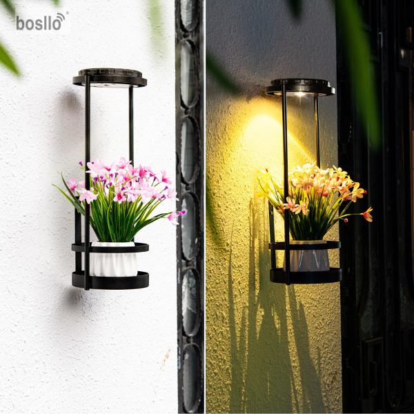 Outdoor Wall Decoration Made Easy with Black Solar Wall Lamps Working Time 8-10 Hours
