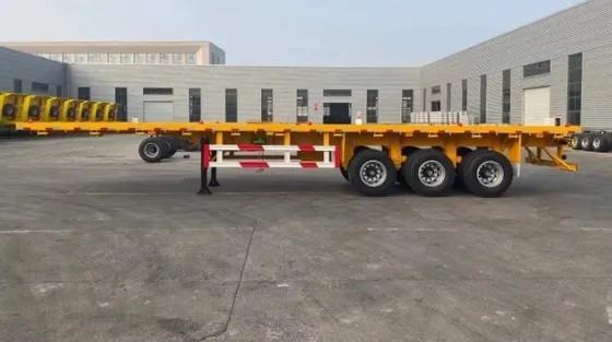 12 Set Twist Lock Flatbed Semi Trailer For 30T To 100ton Capacity And Truck Trailer