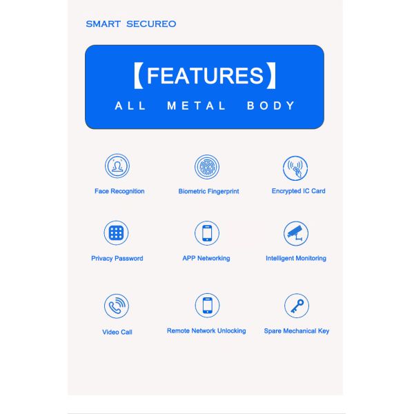 Waterproof Smart Face Recognition Door Lock with Video Intercom & App Control