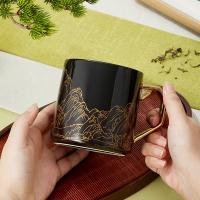 Exquisita taza de café de cerámica pintada a mano que cambia de color con esmalte con capacidad de 400 ml para decoración de regalos