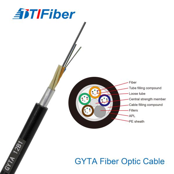 GYTA  Outdoor Loose Tube Fiber Optic Cable Aluminum Tape and anti-erosed.