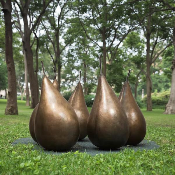Large Brass Bronze Casting Pear Sculpture Statue