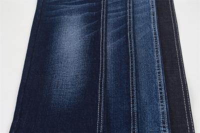 10.5Oz Crosshatch Slub Denim Fabric With Stretch Soft Hand Feel Black Color