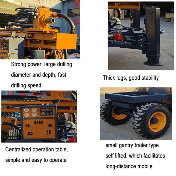 ST200 Trailer Type 105-305mm Water Well Drilling Rig Equipment