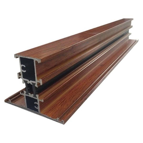 Power Coating Wood Grain Aluminum Extrusion Durable Good Wear Resistance