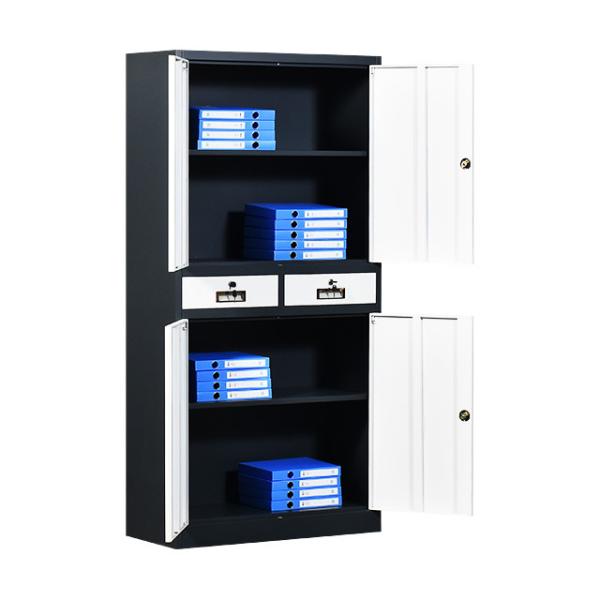Metal Office Steel Storage Cupboards With Middle Two Drawers