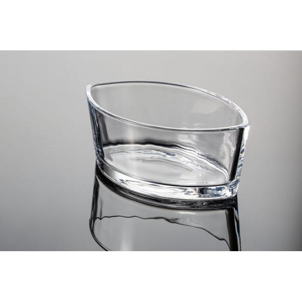 Transparent Pressed Boat Shaped Glass Vase Home Decorative Glass Containers