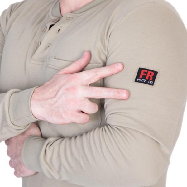 NFPA2112 FR Shirts 100% Cotton Arc Proof Welder Shirts CAT2 Henley Shirts