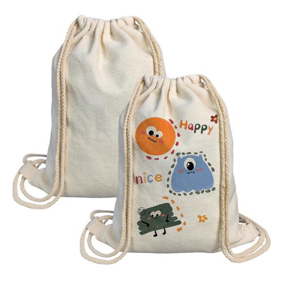 昇華転写用リネンドローストリングバックパック 40*30cm プロモーション用巾着バッグ