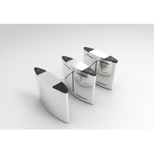 304 Stainless Steel Wing Gate Glasswing Compact Flap Turnstile with RS485 Communication and 550-1200mm Channel Width
