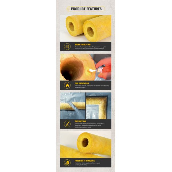 Insulation Glass Wool Pipe Fireproof For Thermal Heat Preservation Pipes