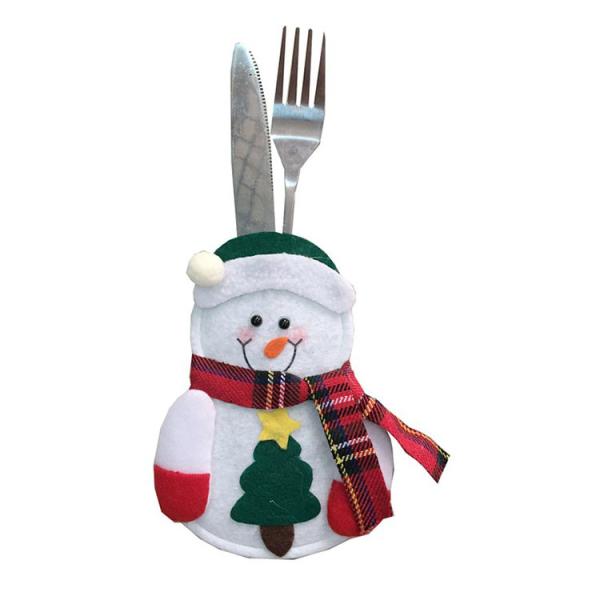 Spoon Fork Elk Snowman Silverware Holders Holiday Home Decor