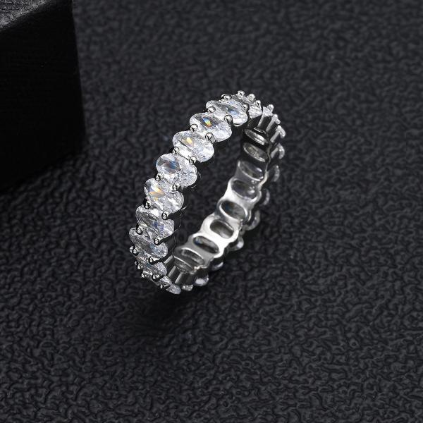 Anillo de acero inoxidable dorado con circonita y cobre para mujer, anillos de compromiso