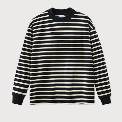 Women'S Over Oversized Crewneck Sweatshirt Loose Basic Striped Tshirt 100% Cotton Men