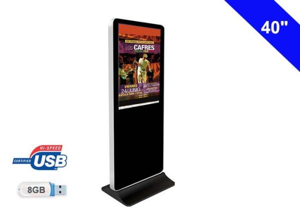Indoor HD TFT 40 inch Free Standing lcd display supermarket stand alone kiosk
