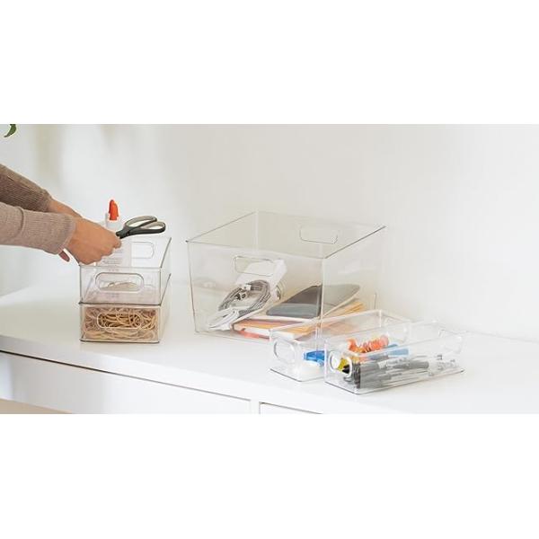 Clear Plastic Storage Bins – XL Pack Perfect For Kitchen,Fridge, Pantry Organization, Cabinet Organizers