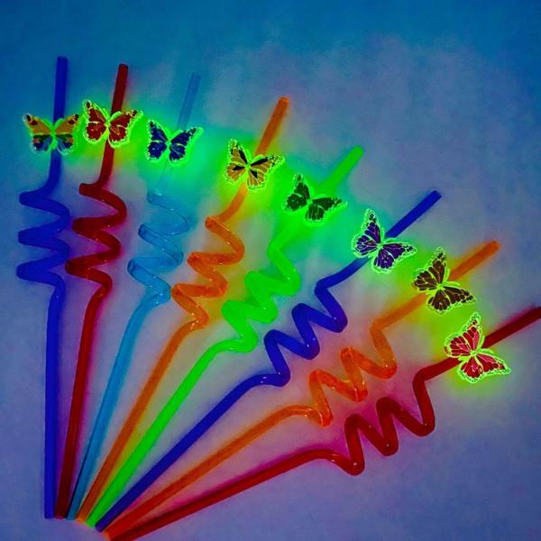 Glow-in-The-Dark Animal Cartoon Creative Straw Stickers for Personalized Cross-Border