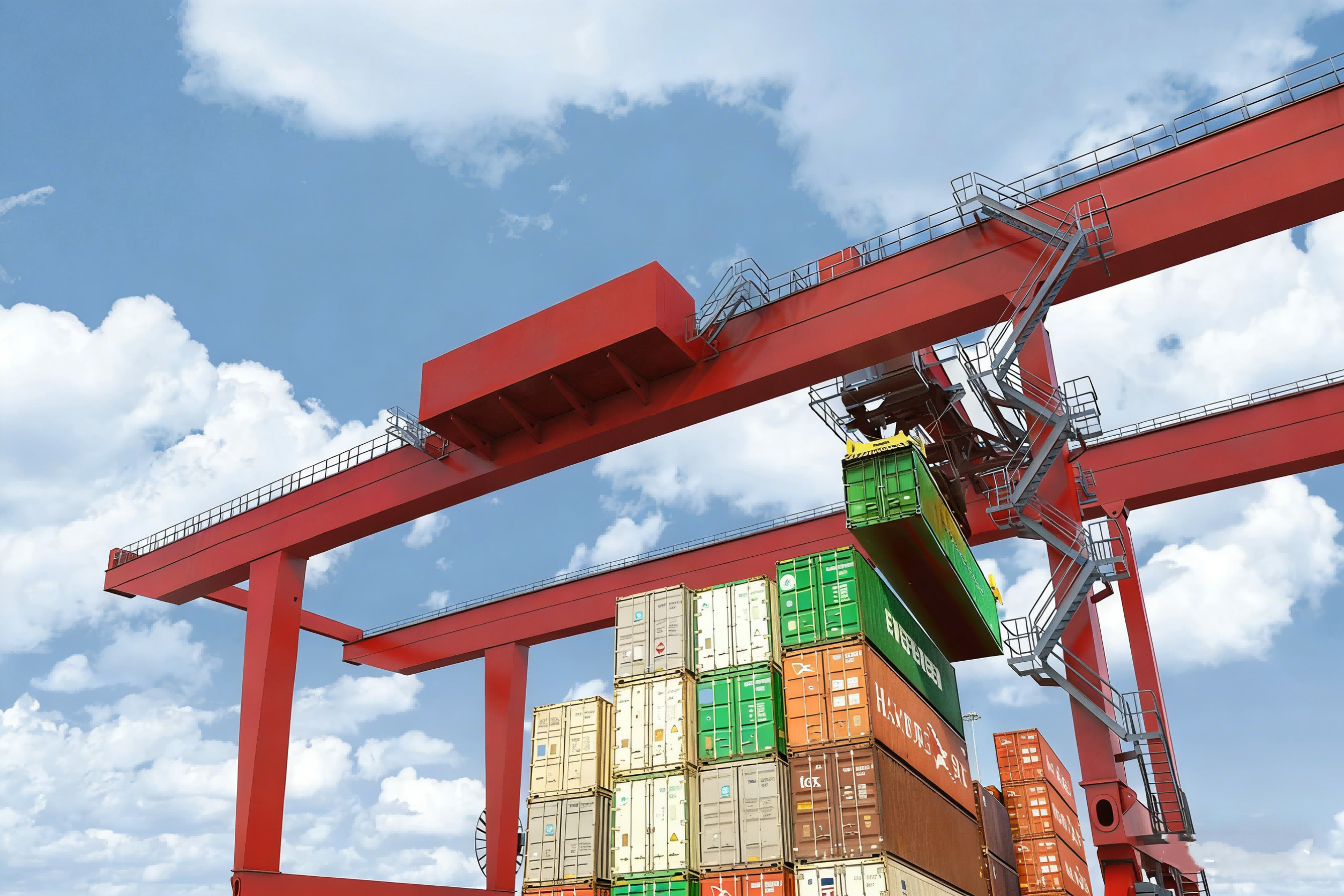 Custom Heavy Duty 50t-80t Automated RMG Container Gantry Crane | PLC Remote Control Rail Mounted Gantry Crane