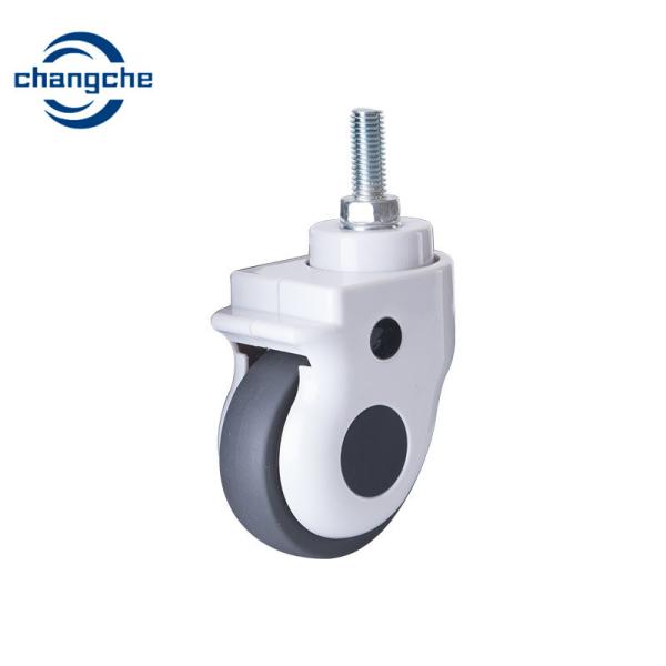 TPR Rubber Hospital Bed Caster Wheels Flat Plate Stem Locking Castor Wheel