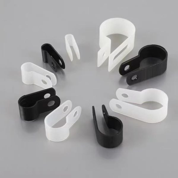 Plastic R Type Cable Clips Nylon Cable Clamp
