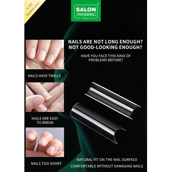 Full Cover False Nail Tips Set with Box Transparent Stiletto & Square Acrylic Nails for DIY Nail Salon