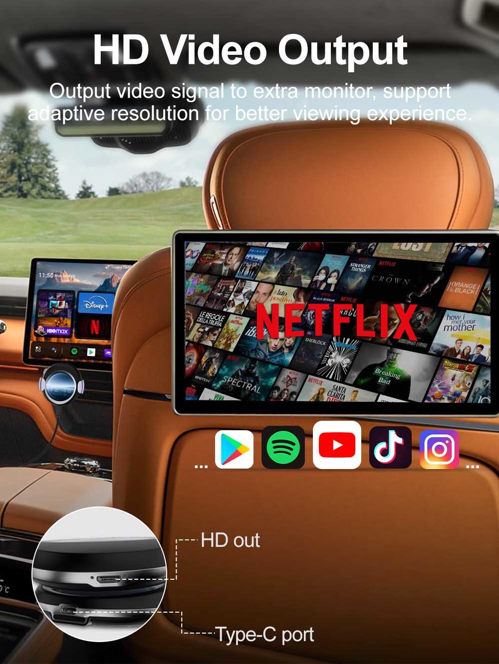 Touchscreen DMS Ai Carplay Android Auto Usb Box Qualcomm QCM6125 4GB+64GB