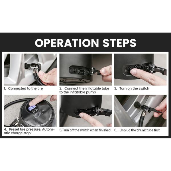 2022 A05 150PSI Rechargeable Electric Portable Tire Inflator for BMW Car and Bicycle