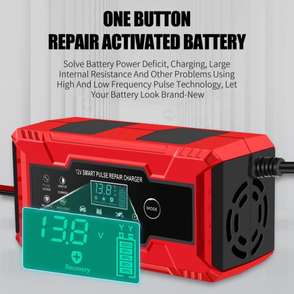 Multi-function 12V 24V 6A 8A 10A Electric Battery Charger for Motorcycles Fast Charging Speed Battery Maintainer Trickle C