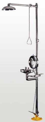 Station de lavage des yeux en acier inoxydable conforme à l'ANSI avec pédale