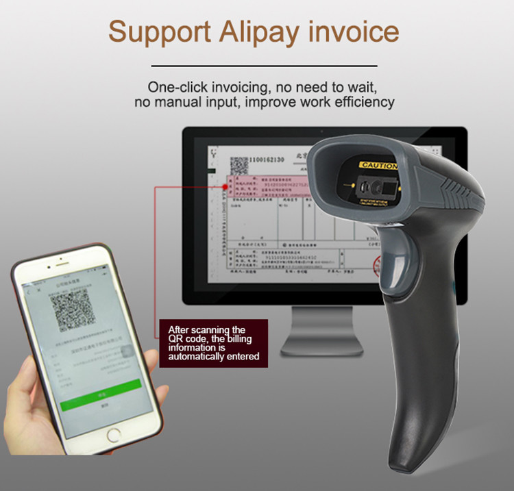 2D блок развертки 250mm/S штрихкода POS связал проволокой Handheld читателя кода QR с кабелем USB