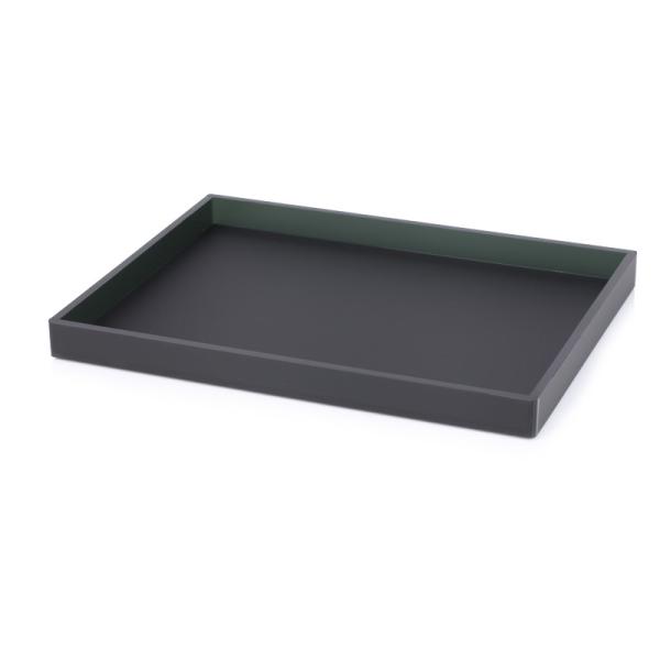 Free sample new design blackish green PMMA acrylic hotel bed tray