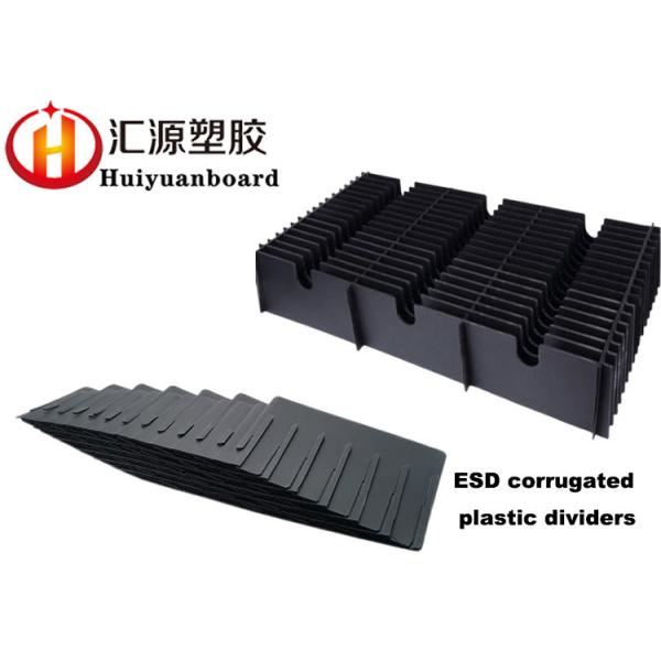 Eco Friendly Black ESD Corrugated Plastic Dividers Fireproof