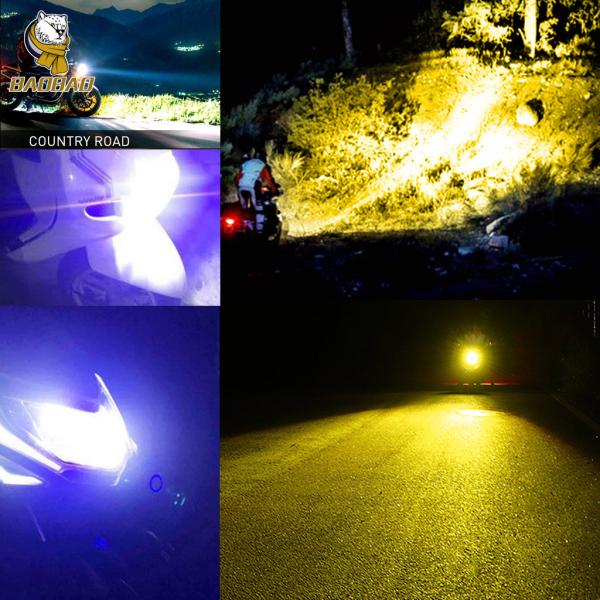 50W White Yellow Flash Universal Motorcycle Mini LED Headlight Bulbs