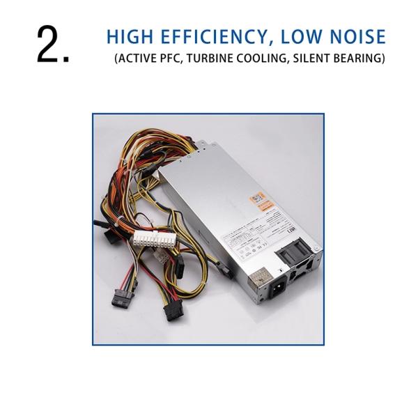 100-240V AC Input DC Output Switch PSU With Active PFC 1U 600W Power Supply For Servers