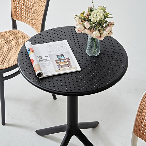 Nordic Household Plastic Dining Table Small Portable Hollow Round Outdoor Coffee