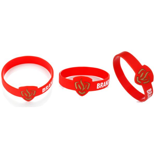 Customizable rubber wristbands debossed and ink-fill figured shape