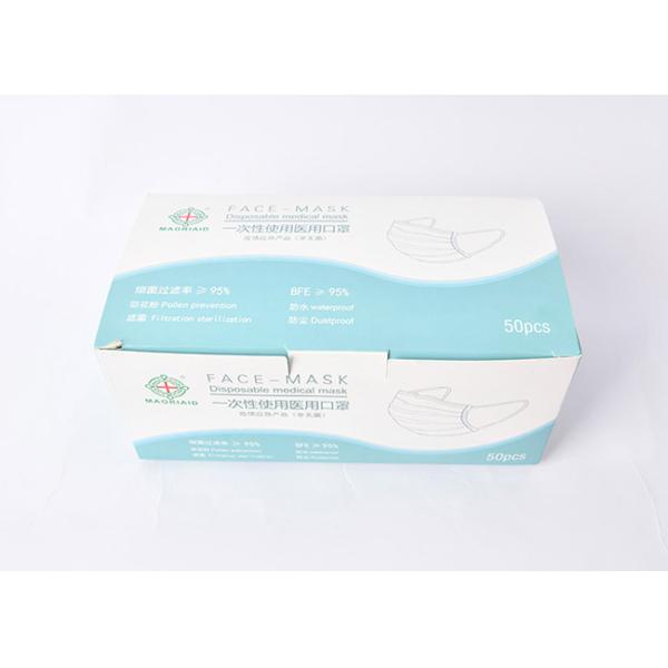 Mens Earloop Disposable Surgical Face Mask 175*95mm Good Air Permeability