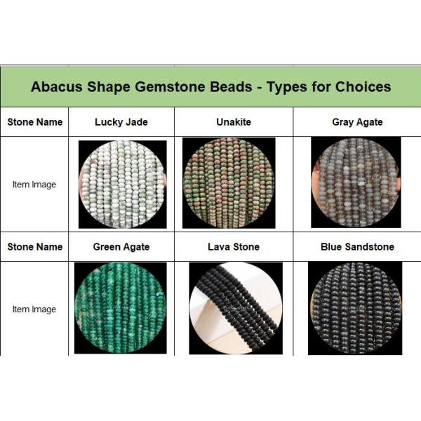 Lucky Jade Lava Stone Gem Bead Natural Crystal Abacus Shape Stone Loose Bead Strands For Bracelets