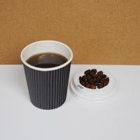 Boissons industrielles tasse à café jetable avec couvercle papier peint ondulé à paroi simple et double personnalisation écologique