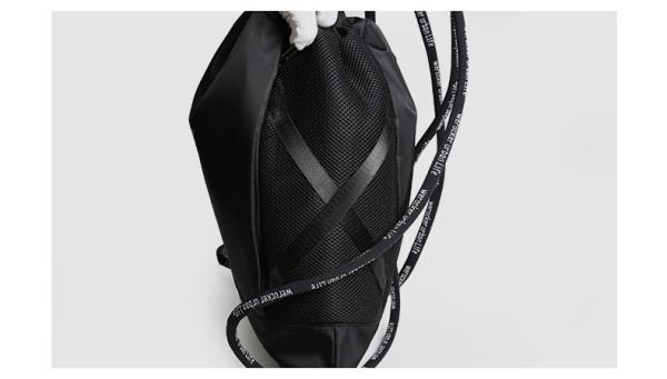 Black Waterproof Drawstring Bag Natural Style With OEM / ODM Services