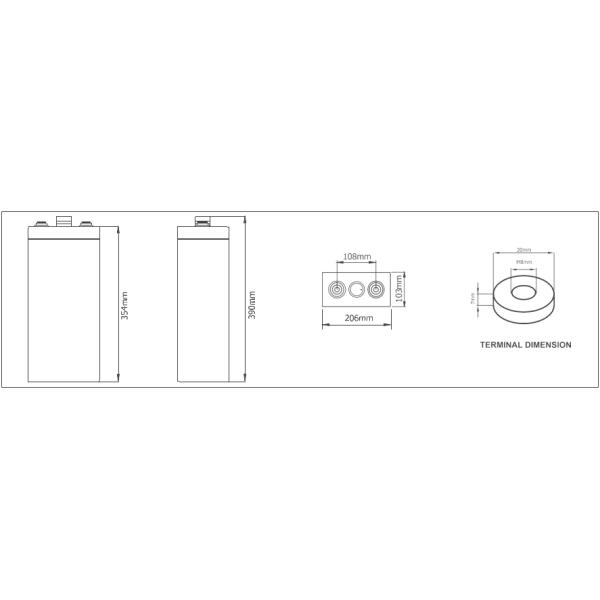 2V100Ah ABS Case OPzV Gel Battery Nano Silica Gel Electrolyte Designed