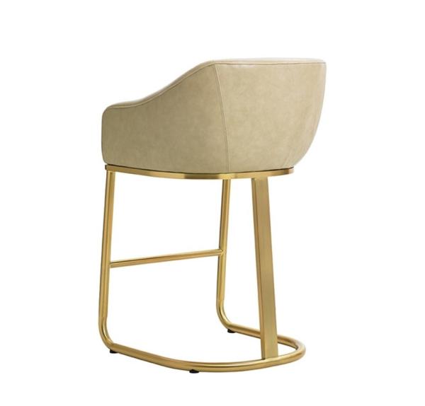 Modern design leisure stainless steel dining chair PU leather upholstery armrest chair for living room