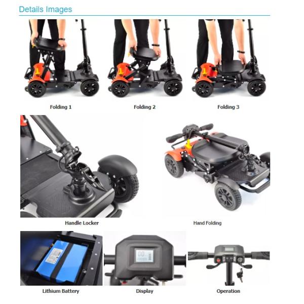 24v Mobility Walking Aids 12ah 4 Wheel Mobility Scooter For Elderly