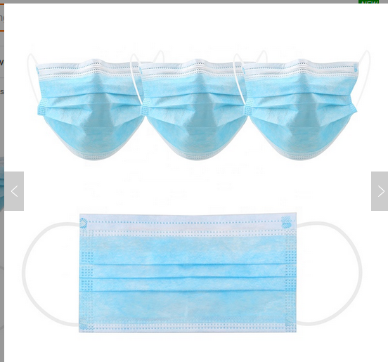 Fabric EN14683 Filter Rating 99% Standard Earloop Face Mask