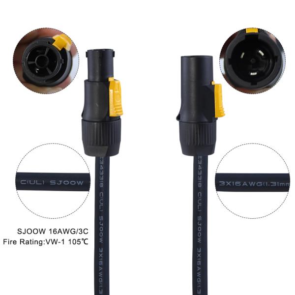 20A PowerCon True1 câble d'alimentation CA de mâle à femelle 12AWG